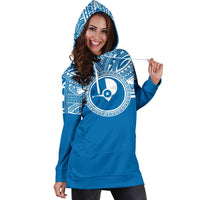 Yap Women Hoodie Dress - Yap Coat Of Arms Polynesian Flag Color - Polynesian Pride