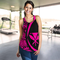 Kanaka Hawaii Map Pink Polynesian Women's Racerback Tank - Polynesian Pride