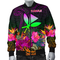 Polynesian Hawaii Kanaka Maoli Men's Bomber Jacket - Summer Hibiscus - Polynesian Pride