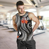 Yap Micronesian Men Tank Top - Black Plumeria - Polynesian Pride