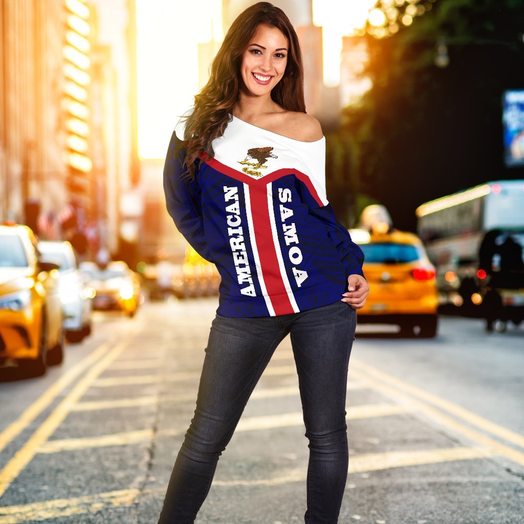 American Samoa Women's Off Shoulder Sweater A7 - Polynesian Pride