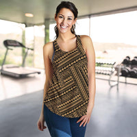 Polynesian Nation Gold Women's Racerback Tank Top - Polynesian Pride