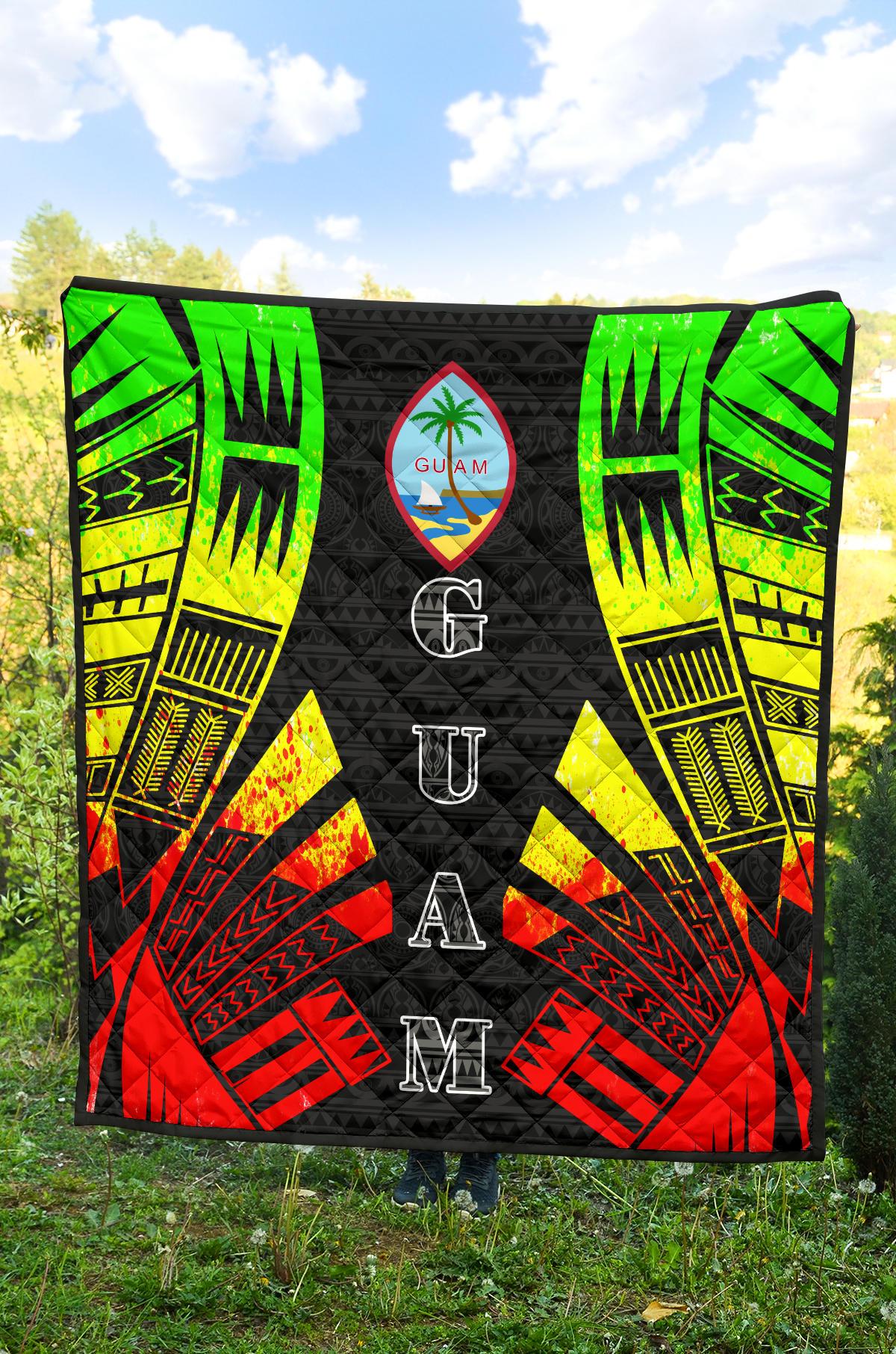 Guam Premium Quilt - Polynesian Tattoo Reggae - Polynesian Pride