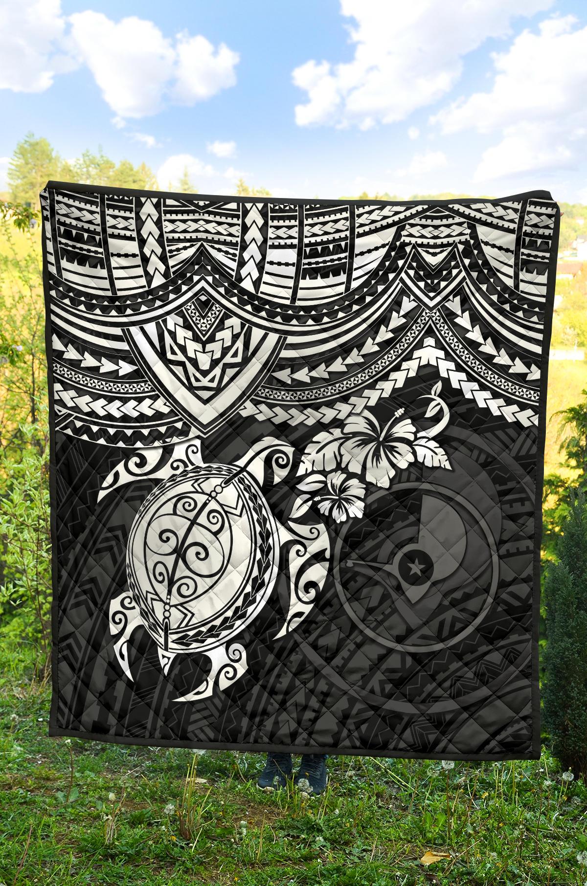 Yap Polynesian Premium Quilt - White Turtle - Polynesian Pride