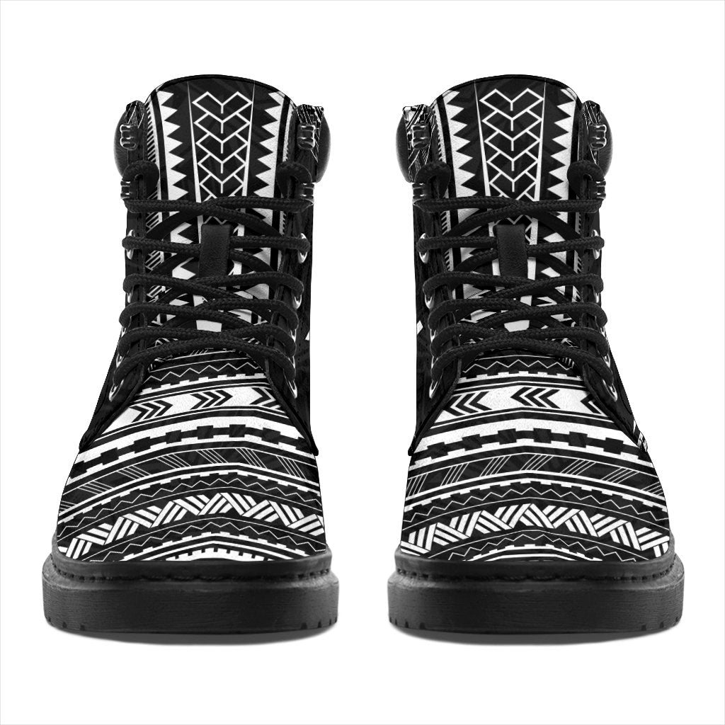 Vanuatu Leather Boots - Polynesian Black Chief Version - Polynesian Pride