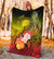 CNMI Custom Personalised Premium Blanket - Humpback Whale with Tropical Flowers (Yellow) White - Polynesian Pride