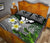 Kanaka Maoli (Hawaiian) Quilt Bed Set, Polynesian Plumeria Banana Leaves Gray - Polynesian Pride