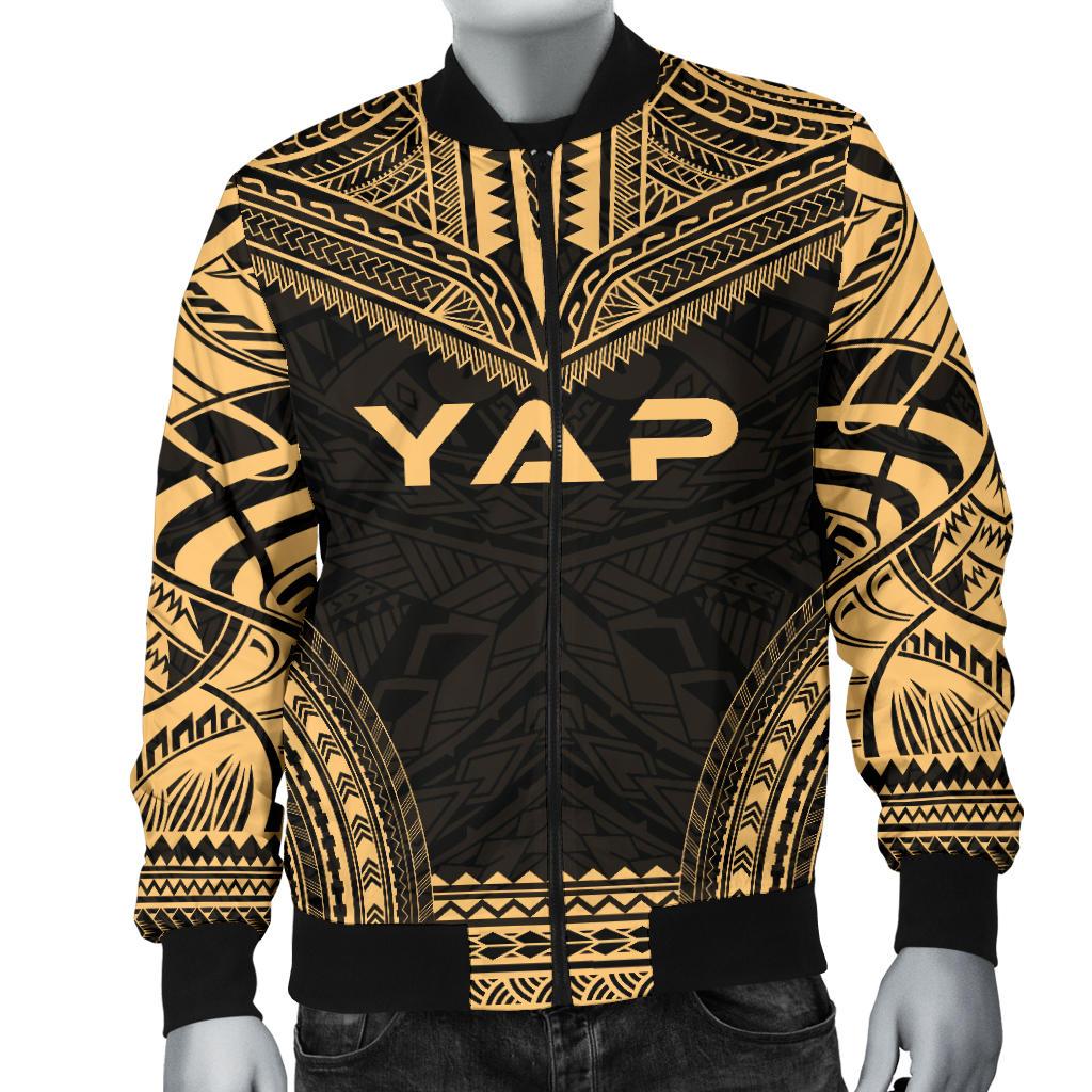 Yap Polynesian Chief Men's Bomber Jacket - Gold Version - Polynesian Pride