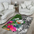 Pohnpei Area Rug White - Turtle Plumeria Banana Leaf - Polynesian Pride