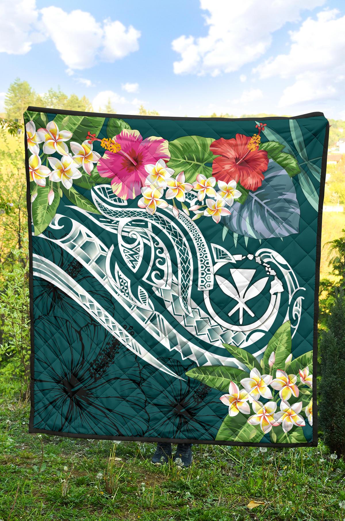 Polynesian Hawaii Kanaka Maoli Premium Quilt - Summer Plumeria - Polynesian Pride