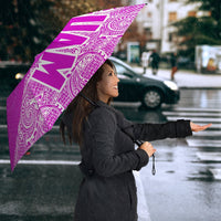 Guam Umbrella Turtle Coat of Arms Polynesian Pattern White Pink - Polynesian Pride