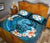 Wallis and Futuna Polynesian Quilt Bed Set - Blue Plumeria Animal Tattoo - Polynesian Pride