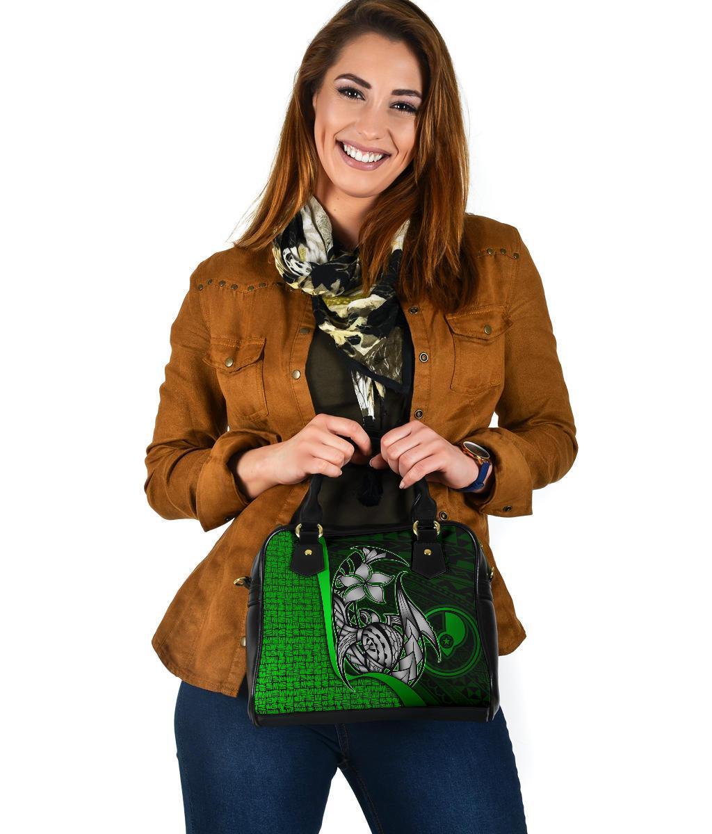 Yap Micronesia Shoulder Handbag Green - Turtle With Hook - Polynesian Pride