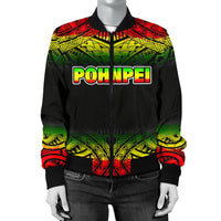 Pohnpei Women's Bomber Jacket - Fog Reggae Style - Polynesian Pride