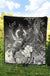 Vanuatu Custom Personalised Premium Quilt - Humpback Whale with Tropical Flowers (White) - Polynesian Pride