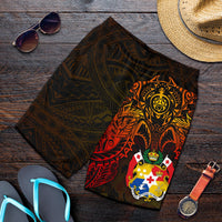 Tonga Polynesian Short (Men) - Red Manta Ray - Polynesian Pride