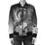 Vanuatu Custom Personalised Wonem's Bomber Jacket - Humpback Whale with Tropical Flowers (White) - Polynesian Pride