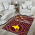 Papua New Guinea Area Rug - Flag With Polynesian Patterns (Red) - Polynesian Pride