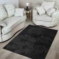 Hawaiian Map Hibiscus Flowers Vintage Polynesian Rug AH - Polynesian Pride