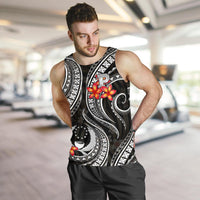 Pohnpei Micronesian Men Tank Top - Black Plumeria - Polynesian Pride