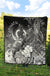 Vanuatu Premium Quilt - Humpback Whale with Tropical Flowers (White) - Polynesian Pride