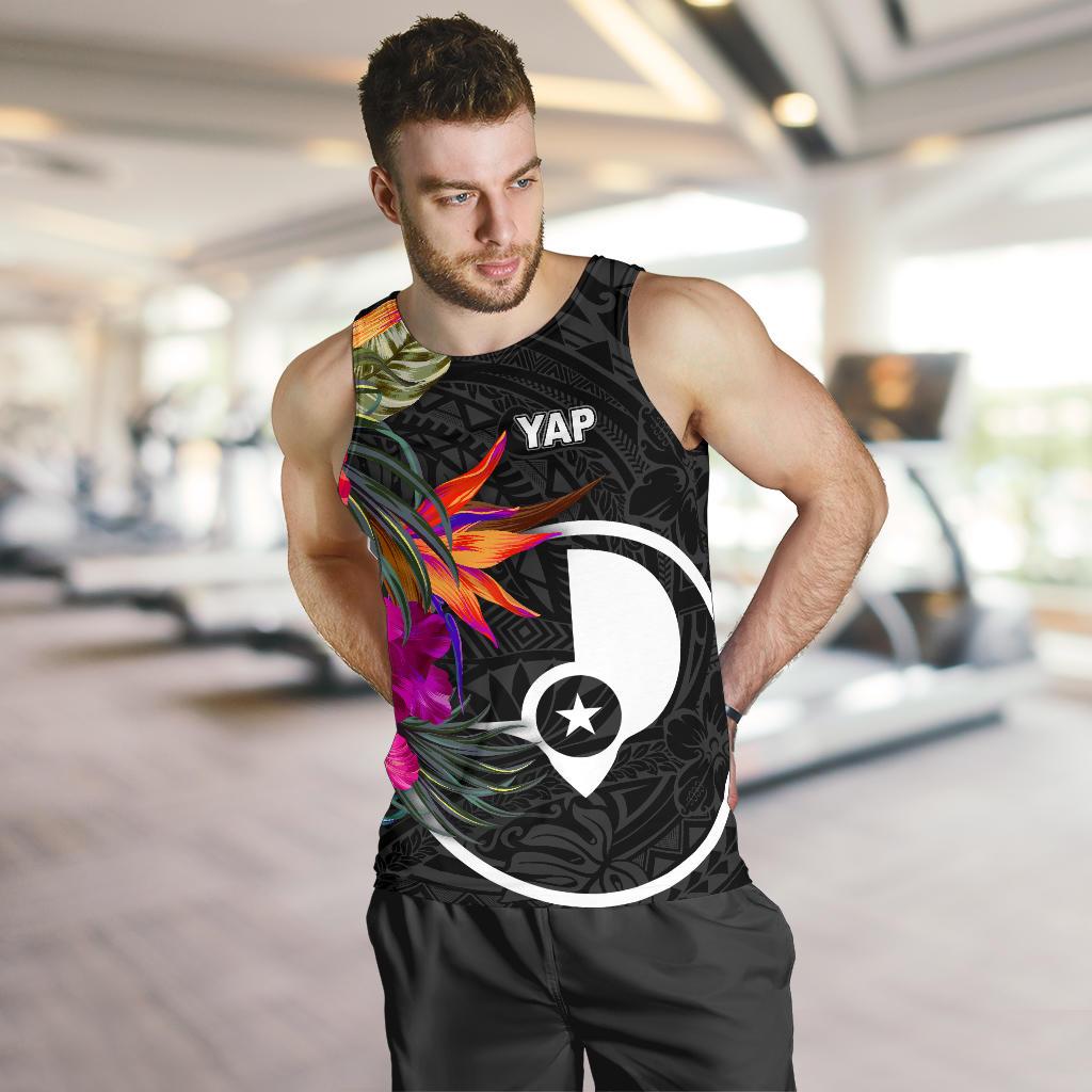 Yap Men's Tank Top - Polynesian Hibiscus Pattern - Polynesian Pride