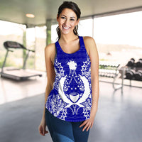 Pohnpei Polynesian Women Tank Top Map Blue - Polynesian Pride