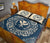 Hawaii Map Classic Floral Quilt Bed Set Blue - Polynesian Pride