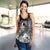 Tonga Custom Personalised Women Racerback Tank - Humpback Whale with Tropical Flowers (White) - Polynesian Pride