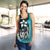 Polynesian Hawaii Women Racerback Tank Turquoise - Turtle with Hook - Polynesian Pride