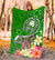 Pohnpei Premium Blanket - Turtle Plumeria (Green) - Polynesian Pride