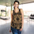 Polynesian Plumeria Mix Gold Black Women's Racerback Tank Top - Polynesian Pride