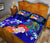 Chuuk Quilt Bed Set - Humpback Whale with Tropical Flowers (Blue) - Polynesian Pride