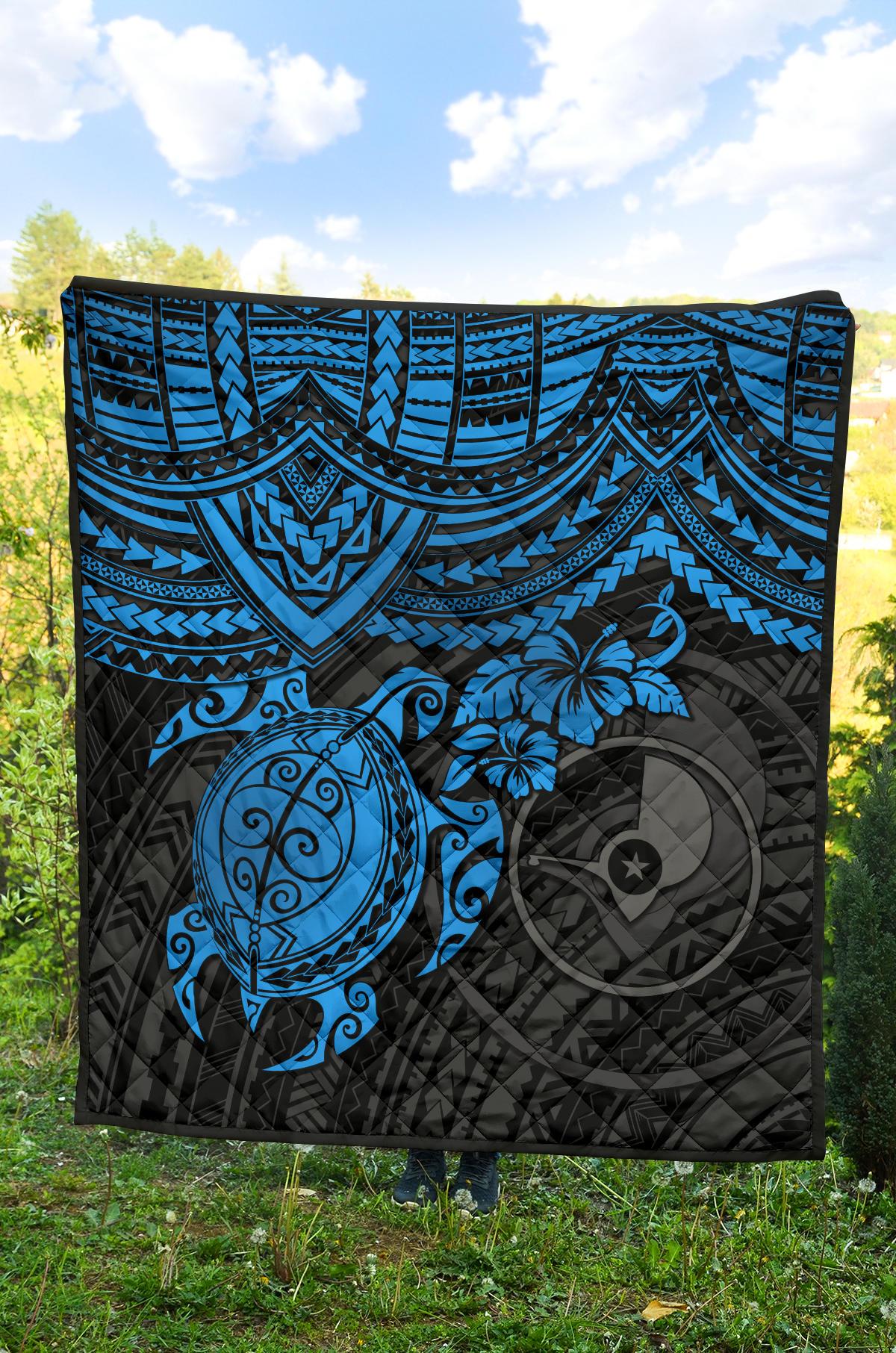 Yap Polynesian Premium Quilt - Blue Turtle - Polynesian Pride