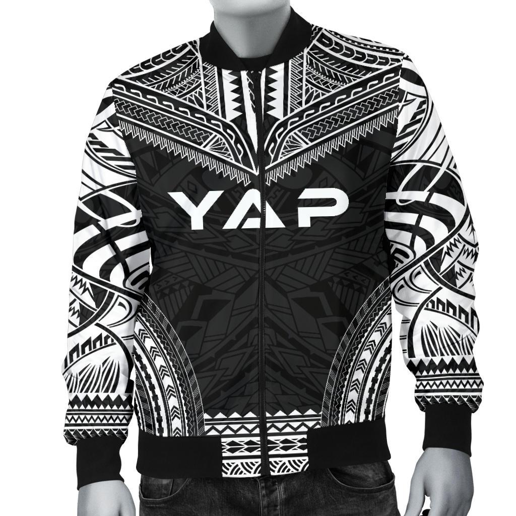 Yap Polynesian Chief Men's Bomber Jacket - Black Version - Polynesian Pride