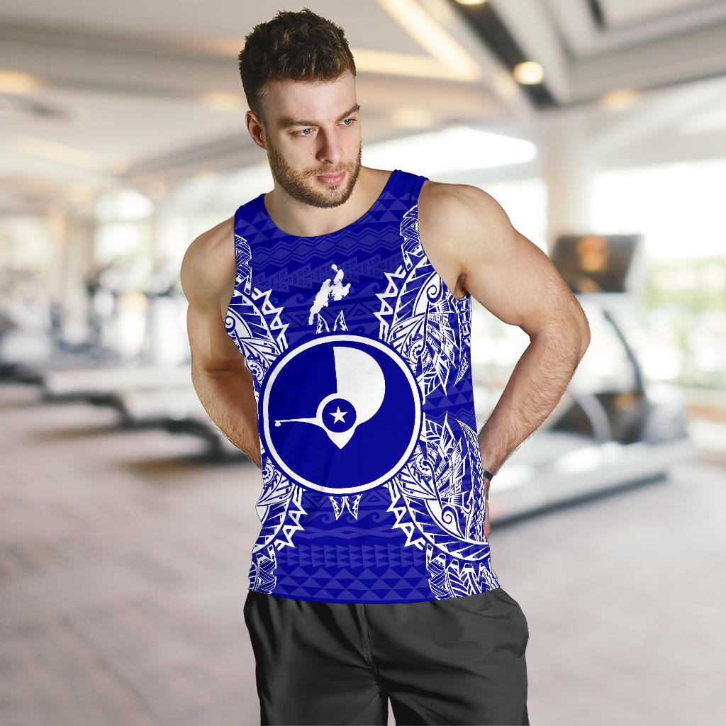Yap Polynesian Men Tank Top Map Blue - Polynesian Pride