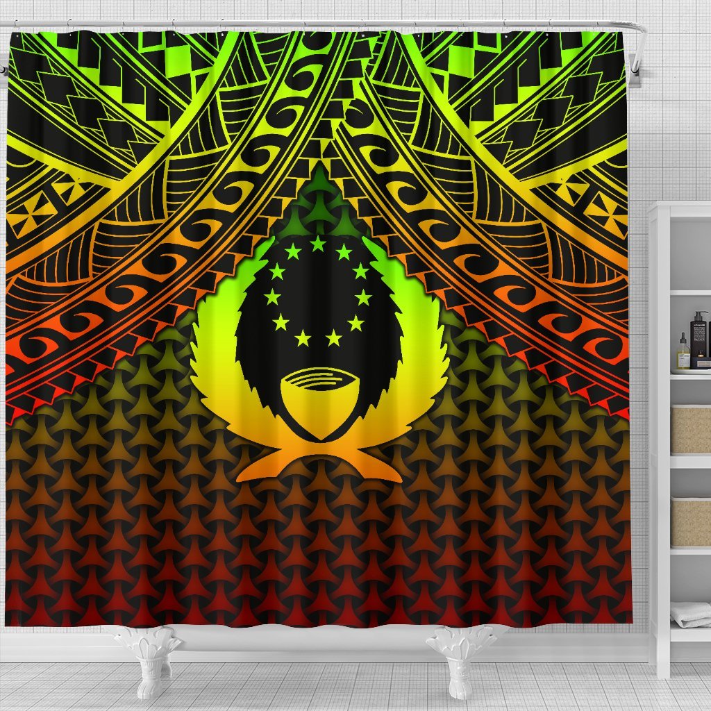 Polynesian Pohnpei Shower Curtain - Reggae Vintage Polynesian Patterns - Polynesian Pride