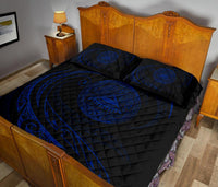 American Samoa Quilt Bed Set - Blue - Frida Style - Polynesian Pride