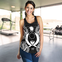 Pohnpei Polynesian Women Tank Top Map Black - Polynesian Pride
