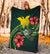 Papua New Guinea Polynesian Premium Blanket - Green Turtle Hibiscus - Polynesian Pride