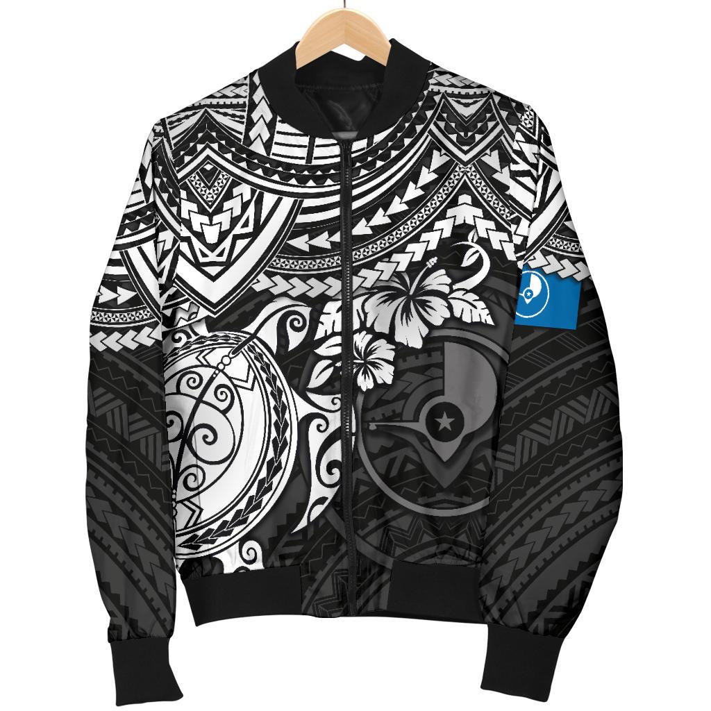 Yap Polynesian Bomber Jacket (Men) - White Turtle - Polynesian Pride
