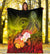 Chuuk Premium Blanket - Humpback Whale with Tropical Flowers (Yellow) - Polynesian Pride