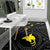 Papua New Guinea Personalised Area Rug - Flag With Polynesian Patterns (Black) - Polynesian Pride