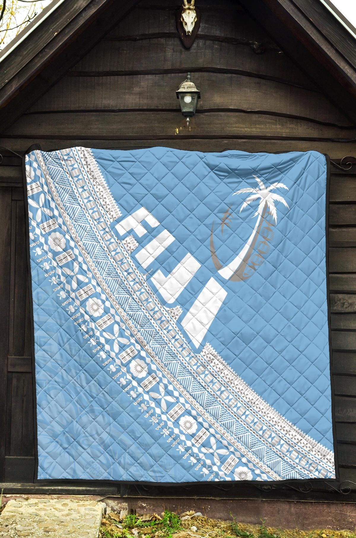 Fiji Tapa Rugby Premium Quilt version Style You Win - Blue - Polynesian Pride