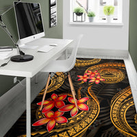 American Samoa Polynesian Area Rug - Gold Plumeria - Polynesian Pride
