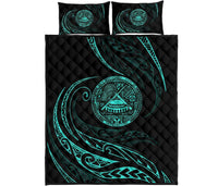 American Samoa Quilt Bed Set - Turquoise - Frida Style Turquoise - Polynesian Pride