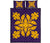 Hawaiian Quilt Bed Set Royal Pattern - Purple And Gold - B2 Style - Polynesian Pride