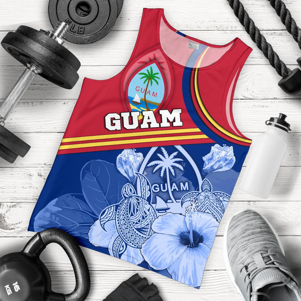 Guam Polynesian Men's Tank Top - Land of the Chamorros Blue - Polynesian Pride