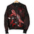 Niue Polynesian Men's Bomber Jacket - Turtle With Blooming Hibiscus Red - Polynesian Pride