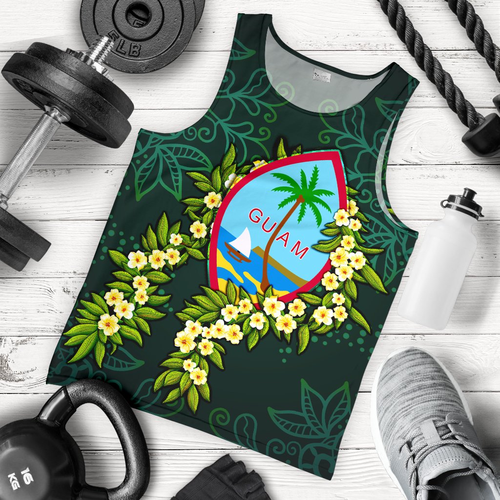 Guam Polynesian Men Tank Top - Ti Leaf Lei Turtle - Polynesian Pride